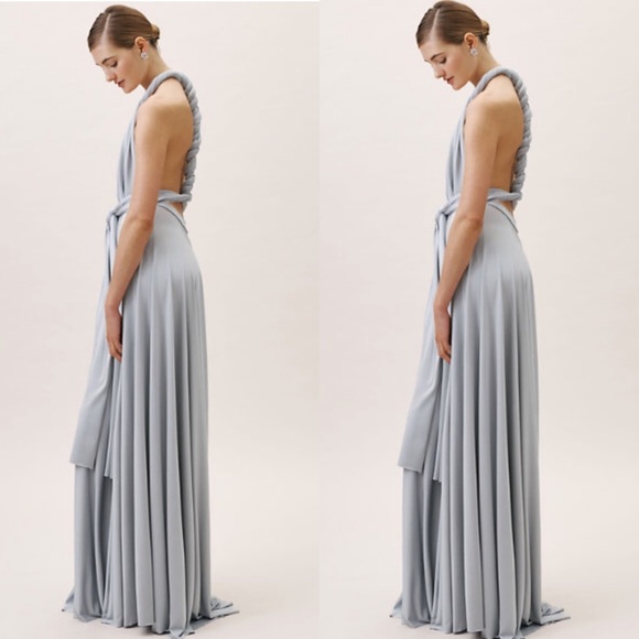 - BHLDN -Two Birds Ginger Convertible Dress in Fog - Picture 4 of 8